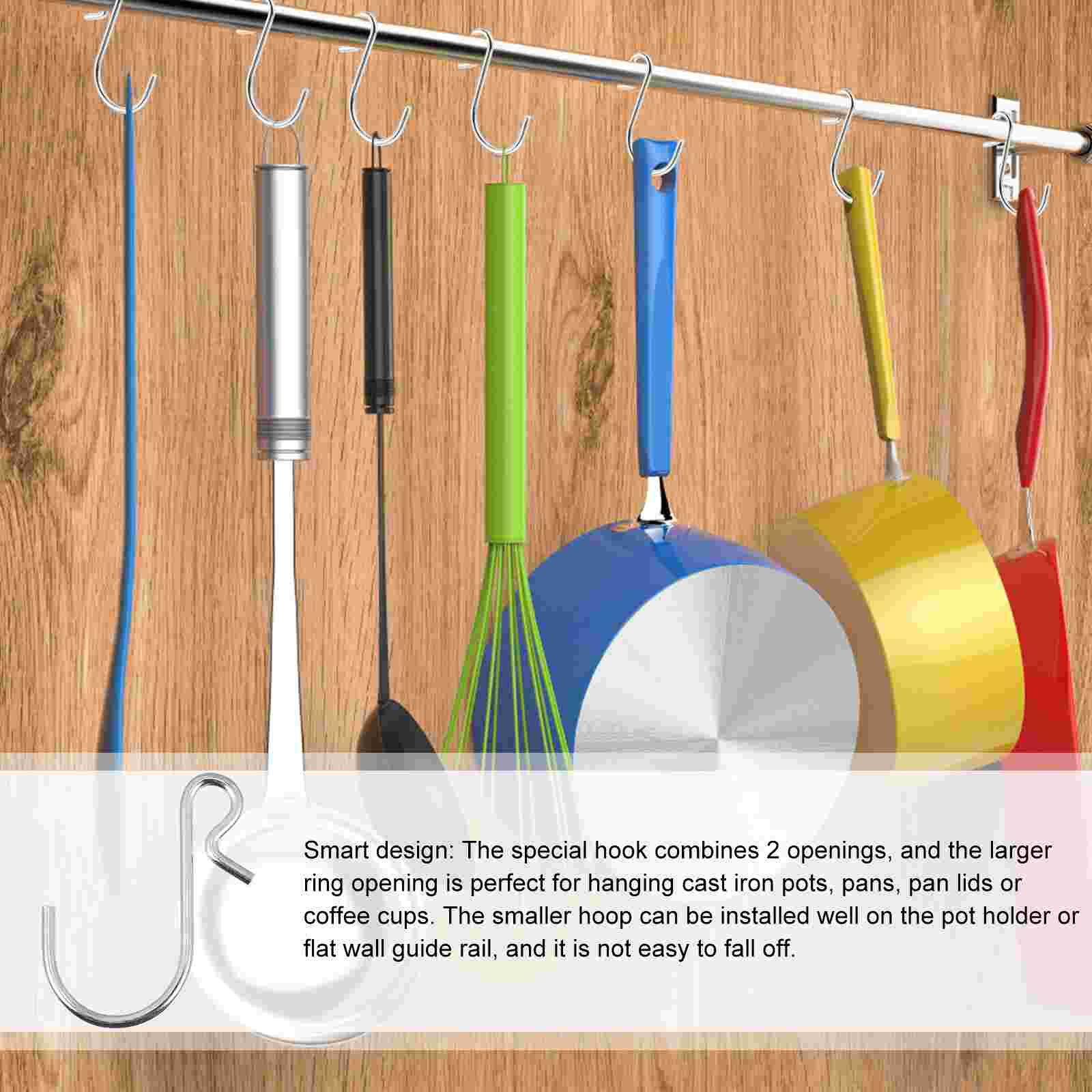 100Pcs Rvs Haken S-Vormige Anti-Roest Hangers Metalen Haken (Staal Kleur)