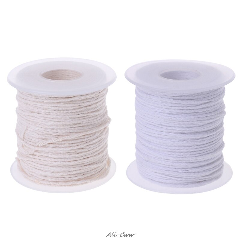 1 Pc 61m Cotton Braid Candle Wick Core Spool Non-smoke DIY Oil Lamps Candles Supplies