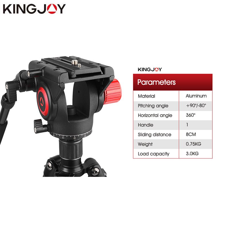 KINGJOY Offizielle VT-1510 Panorama Stativ Kopf Hydraulische Flüssigkeit Video Kopf Für Stativ Und Einbeinstativ Kamera Halter Stehen SLR DSLR