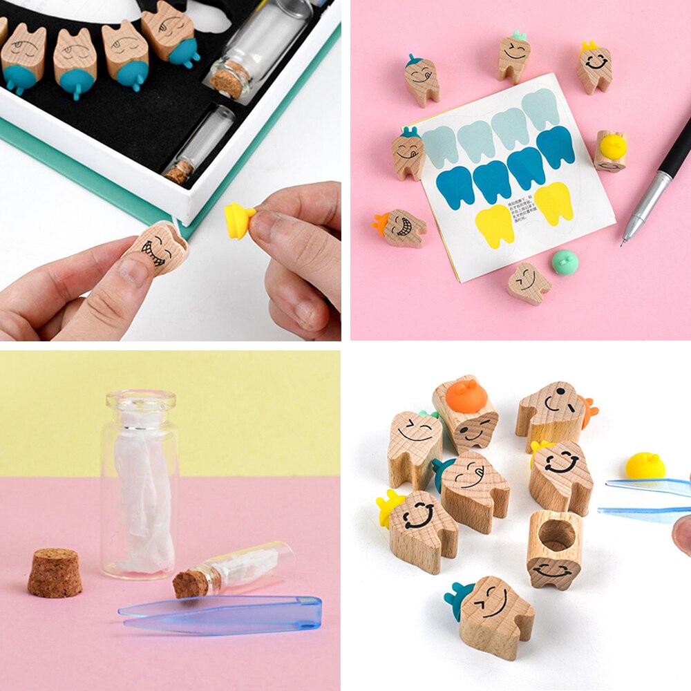 Houten Baby Tand Doos Melk Tanden Organizer Storage Collection Jongen Meisje Souvenir Case Baby Kid Leuke Cadeaus Voor Kinderen Herinnering