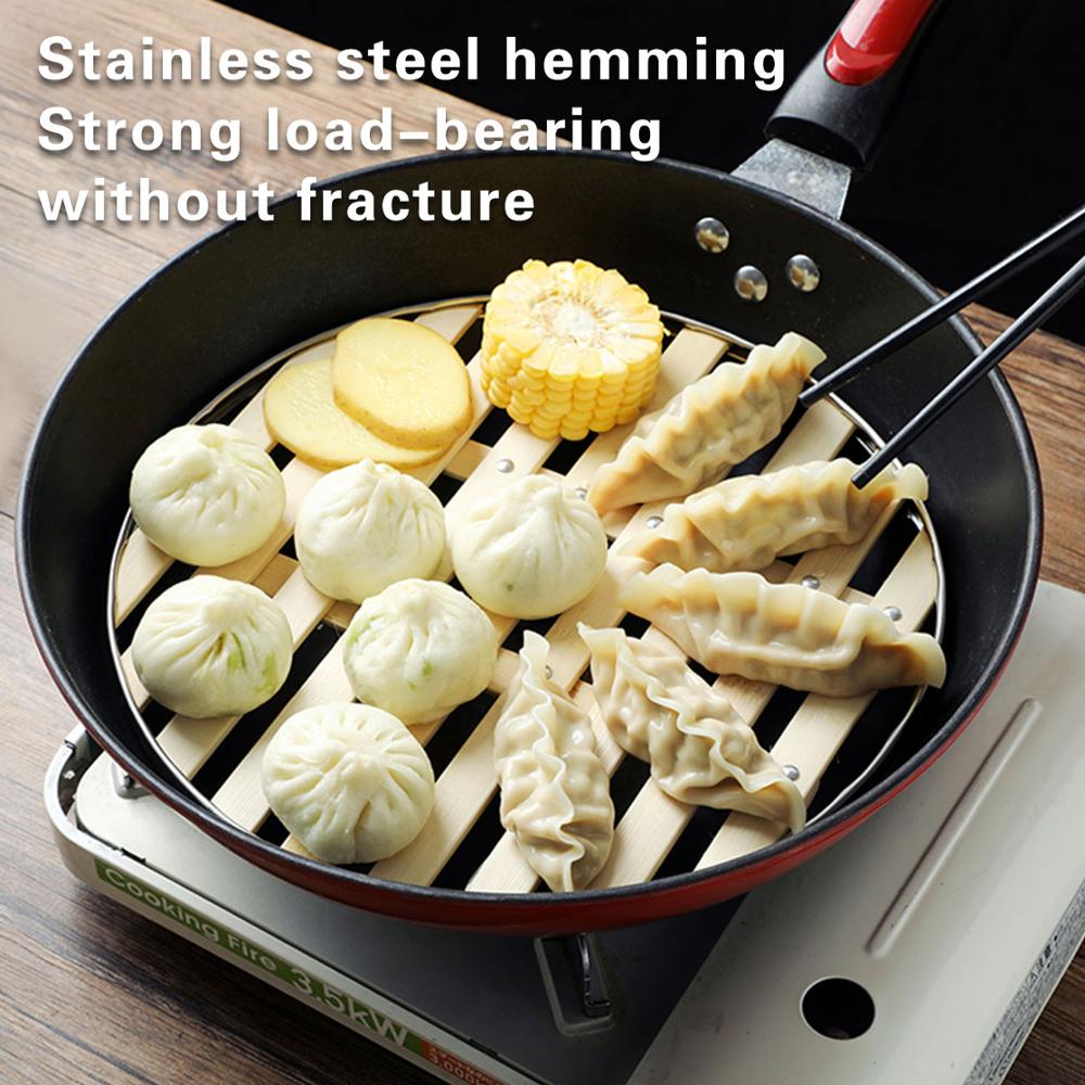 22/26/28/30CM Bamboo Wood Kitchen Steaming Rack For Dumplings And Steamed Buns