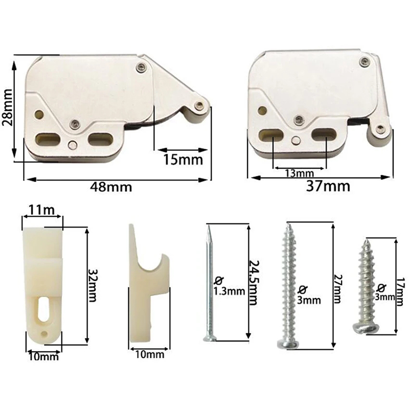 Mini Push Catch Latch Cabinets Lock Automatic Spring Catch System Motorhome Cupboard Doors Furniture Security locks