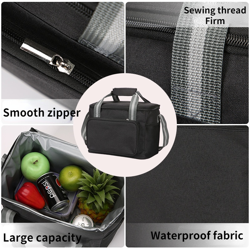 Large Insulated Lunch Box Bag Leak-proof Cooler Bag Lunch Tote for Men Women Picnic Travel Waterproof Dinner Wine Bag Cooler Box