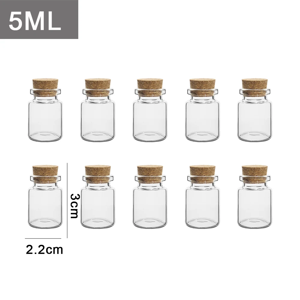 20/10 Pc Mini Kork Stopper Glas Flaschen DIY Geburtstag transparent Leere Nachricht wünschen Flasche Weihnachten Hochzeit Party Dekor: L / violett