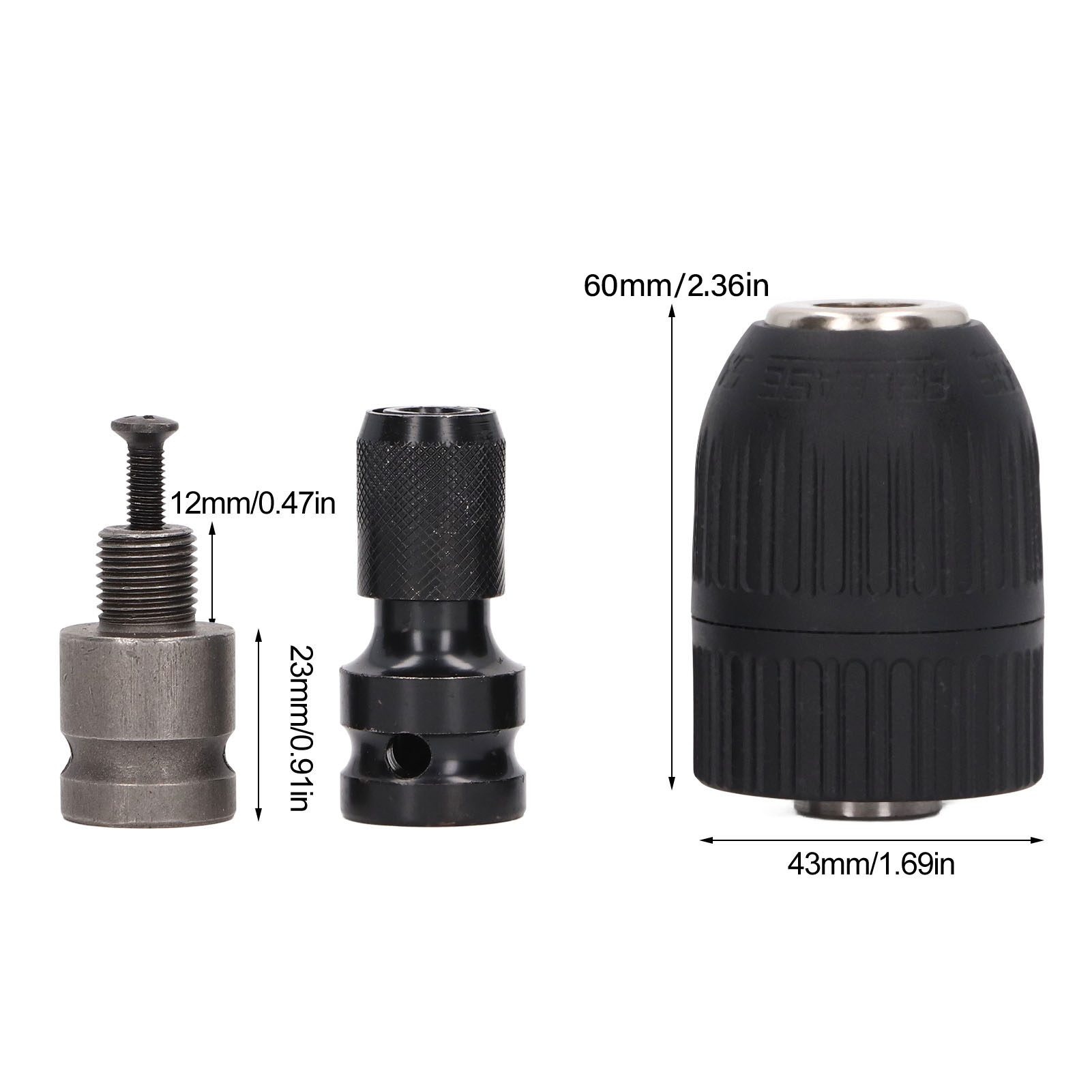 Mandrin de perceuse à serrage automatique, autobloquant, sans clé, perceuse à percussion électrique, mandrin de perceuse électrique à filetage 20UNF, 1 po, 2 po