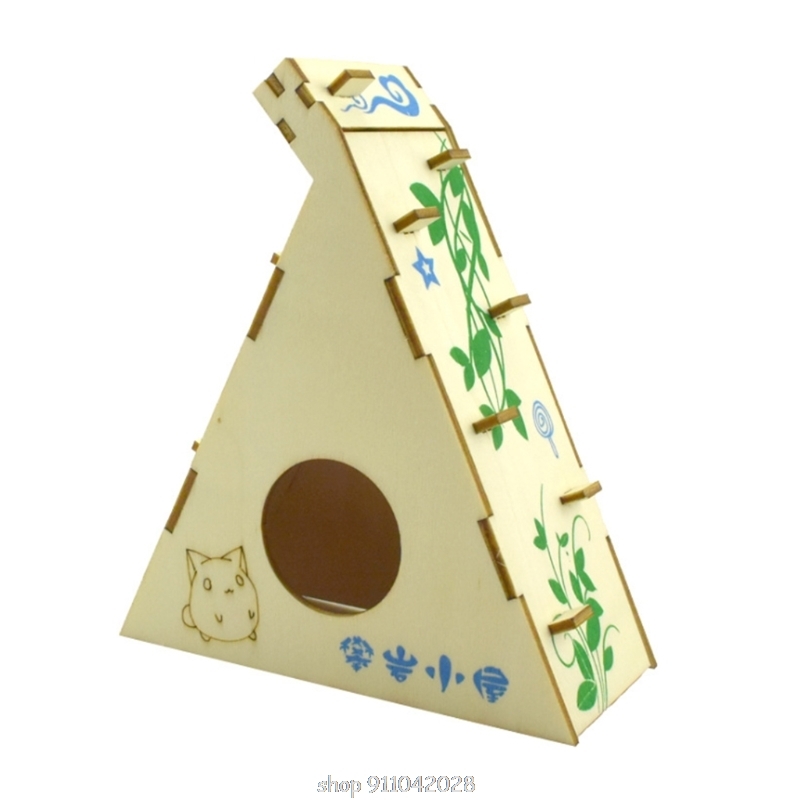 Hamster Maze Wooden Tube Tunnel Cage Seesaw House Swing Small Animals Pet Interactive Play Toys for Rat D25 20