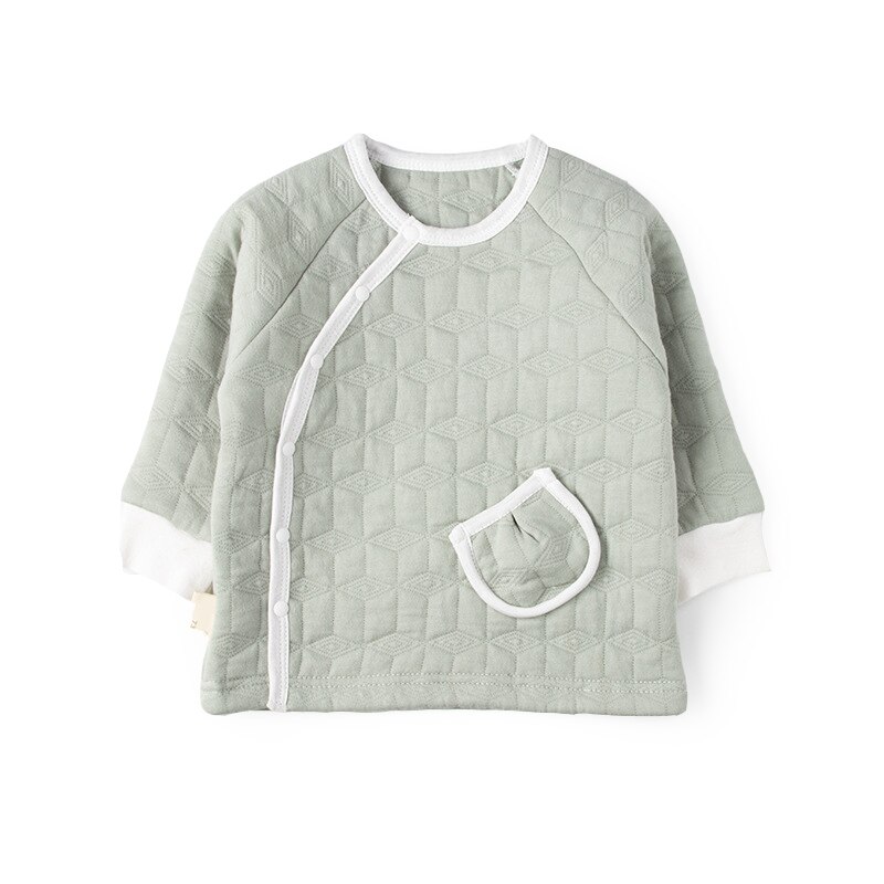 Baby efterår top børns varme undertøj 3 måneder spædbarn baby pige tøj toddler dreng bomuld tøj cardigan tøj: Grøn / 90 cm