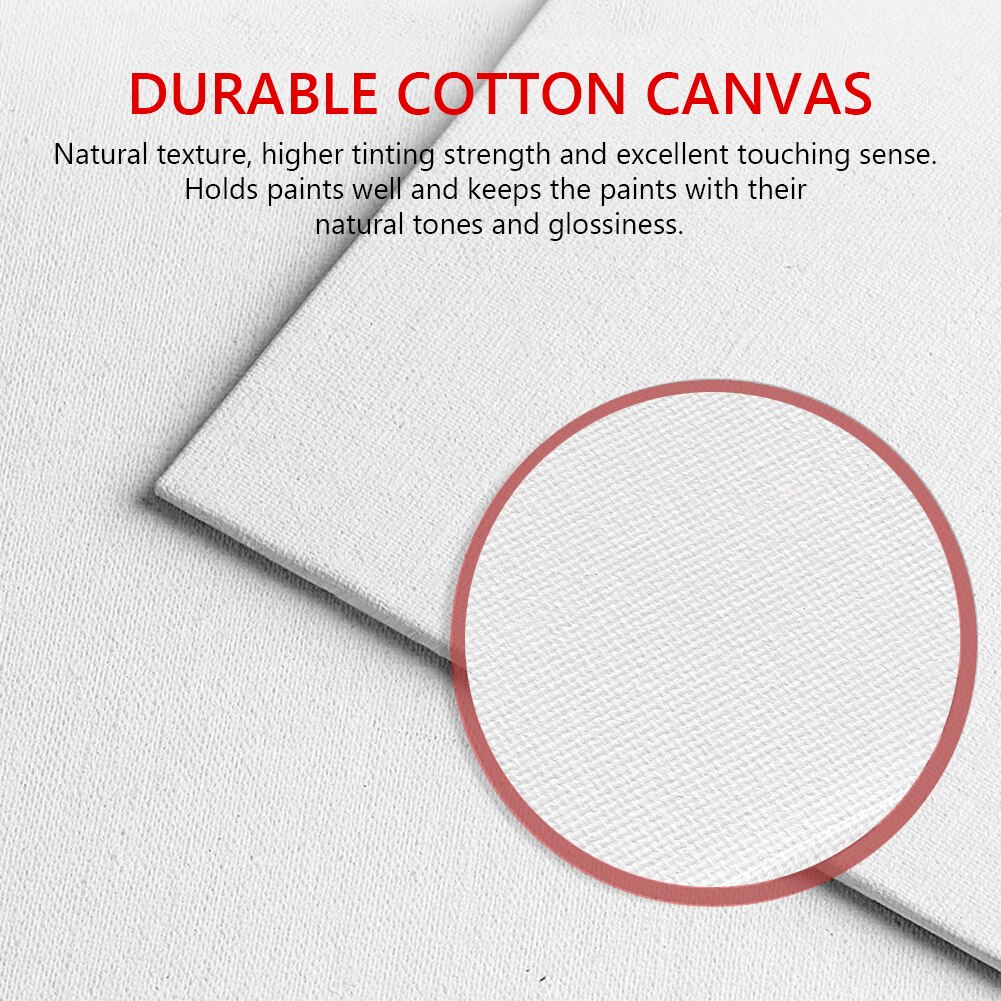 6Pcs/lot Multiple sizes White Blank Square Artist Canvas For Oil Painting Acrylic cotton canvas board For Artists Beginners