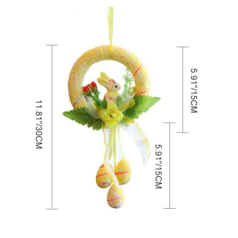 Easter Egg Decorations DIY Round Bunny Ring Egg Crafts For Family Kindergarden Ornaments B88