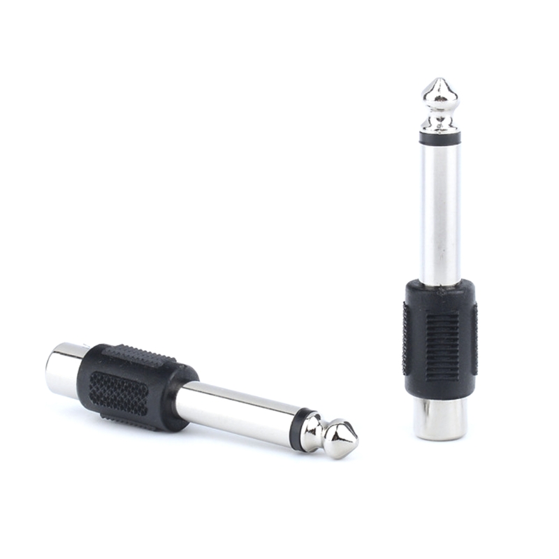 1/4in 6.35mm Male Plug to RCA Female Jack Speaker Connector RCA Plug Adapter to Stereo Jack 6.3 MM Male Plug Microphone