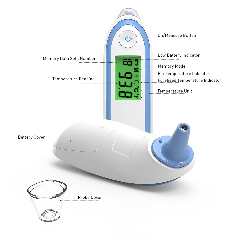 Boxym digital lcd bebê termômetro infravermelho medição do corpo testa orelha não-contato adulto corpo febre crianças termometro