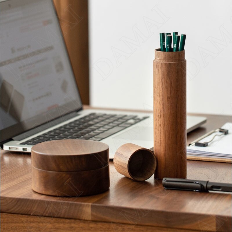 Porta stuzzicadenti in legno di noce nero creatività manuale camera da letto contenitore per gioielli soggiorno scatola di immagazzinaggio Desktop decorazione domestica