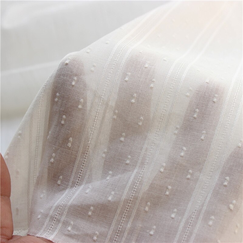 Cotton White Cloth DIY Shirt Dress Cloth Embroidered Cotton Fabric DIY Apparel Sewing Fabric 100x140cm SD01