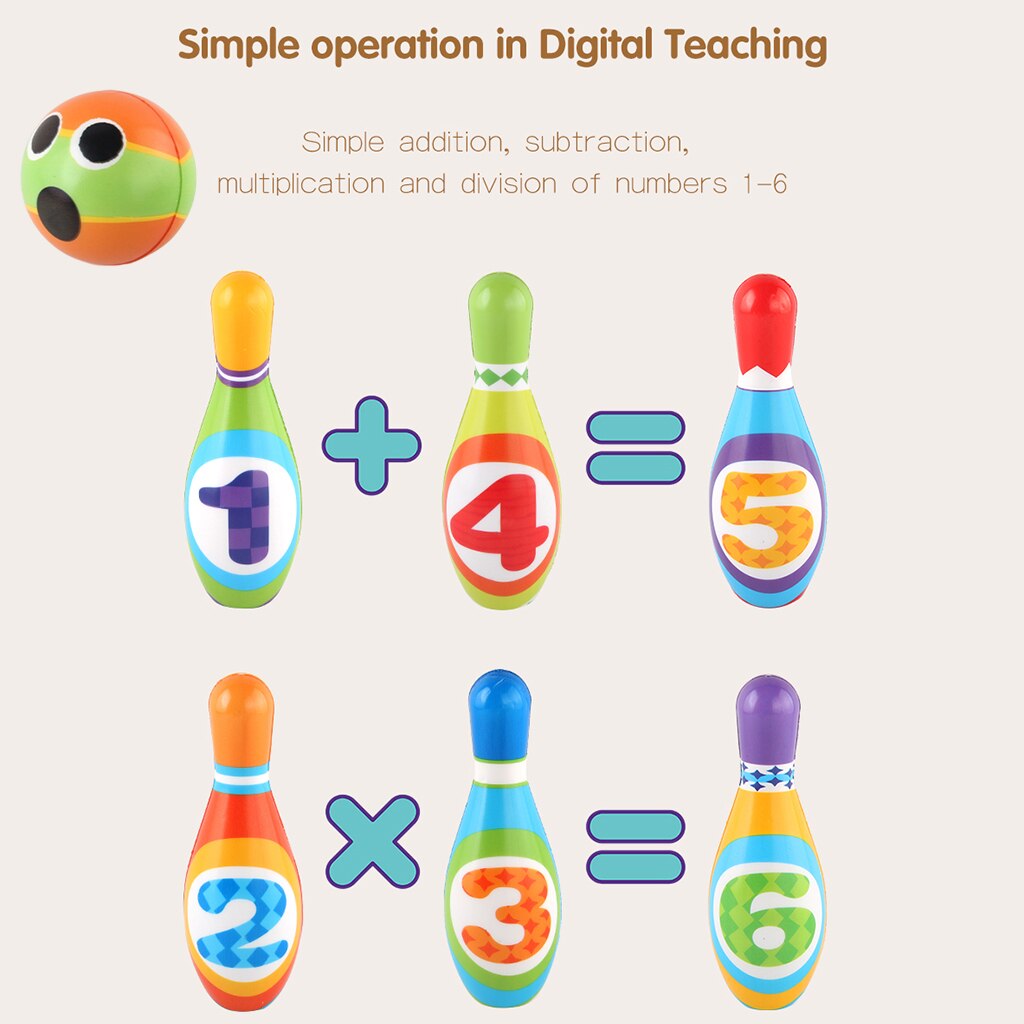 Baumwolle Stifte & Kugeln Bowling einstellen draussen Sport Ausbildung Aktivität Familie Spielzeug: groß