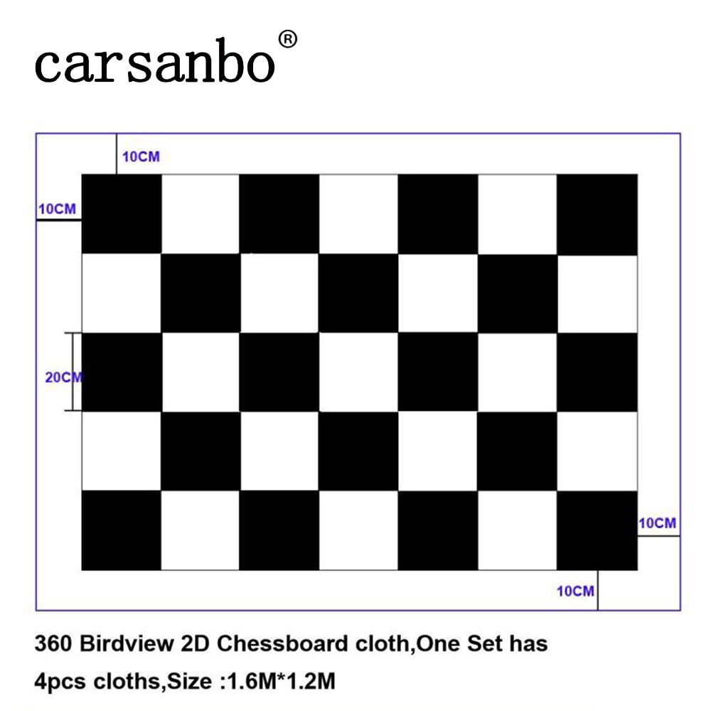 Carsanbo Fabrics 4 Pieces Car Camera Calibration Cloth for 360 Degree Surround Bird View System