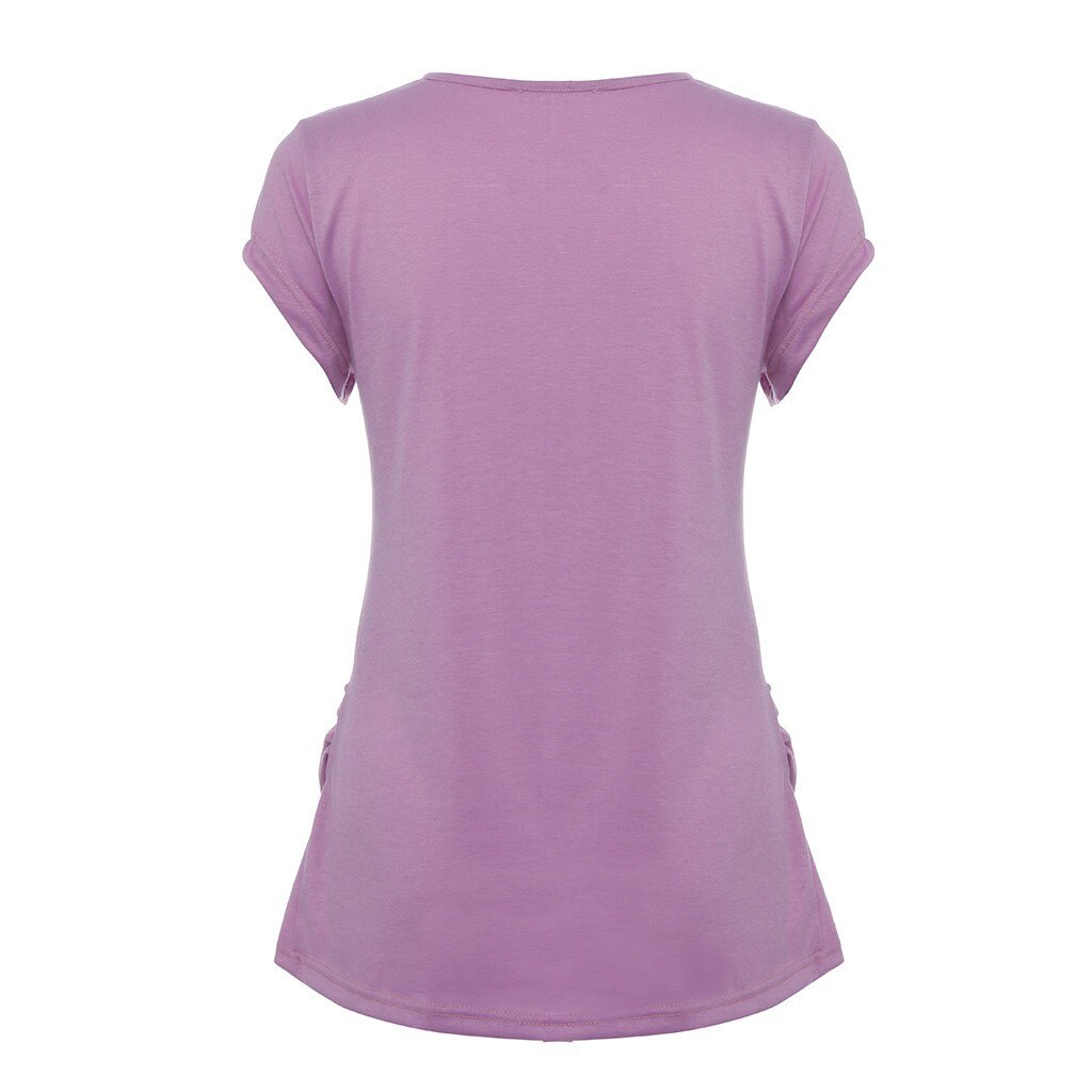 Ropa de maternidad lindo divertido impreso para bebé a rayas de manga corta Camiseta de embarazo Top para embarazadas ropa de lactancia
