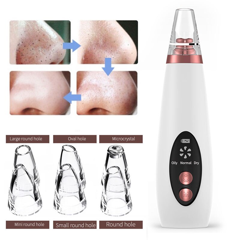 Extracteur de points noirs, aiguilles, nettoyage en profondeur du nez, épurateur de pores du visage, nettoyeur d'acné, extracteur de boutons, outil d'aspiration sous vide,