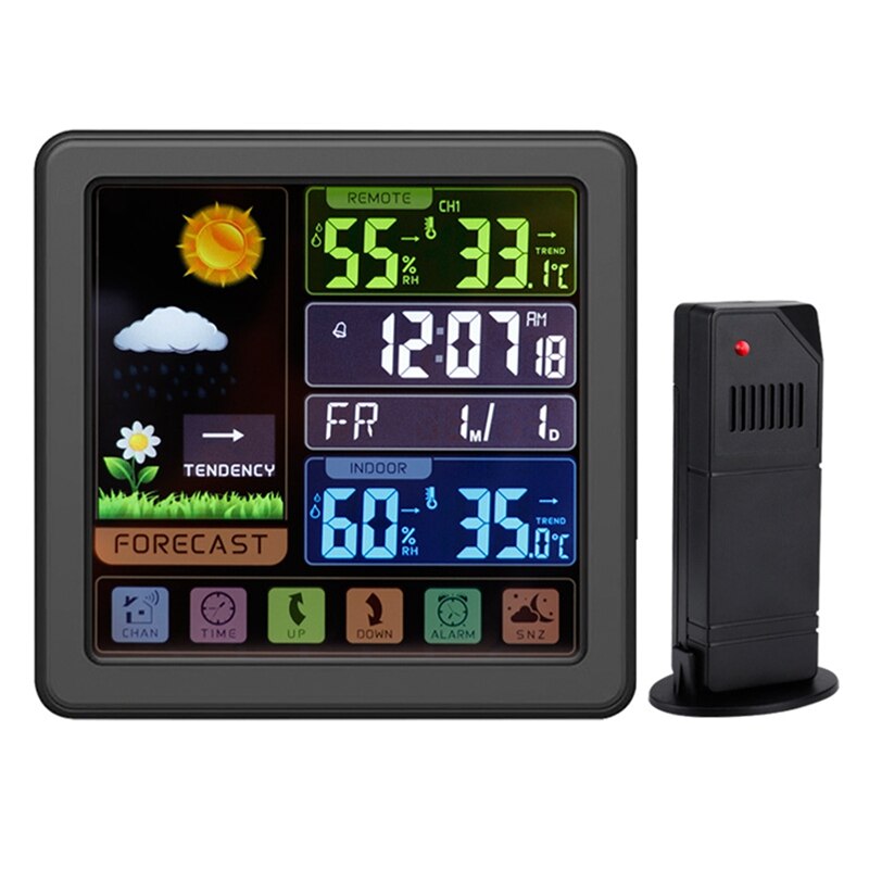 Stacja pogodowa TS 3310 wewnętrzny termometr zewnętrzny higrometr budzik czujnik bezprzewodowy barometr