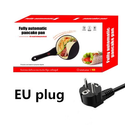 Plancha eléctrica antiadherente para hacer tortitas, plancha eléctrica para hacer Pizza, sartén para hornear pasteles, utensilios de cocina: EU plug