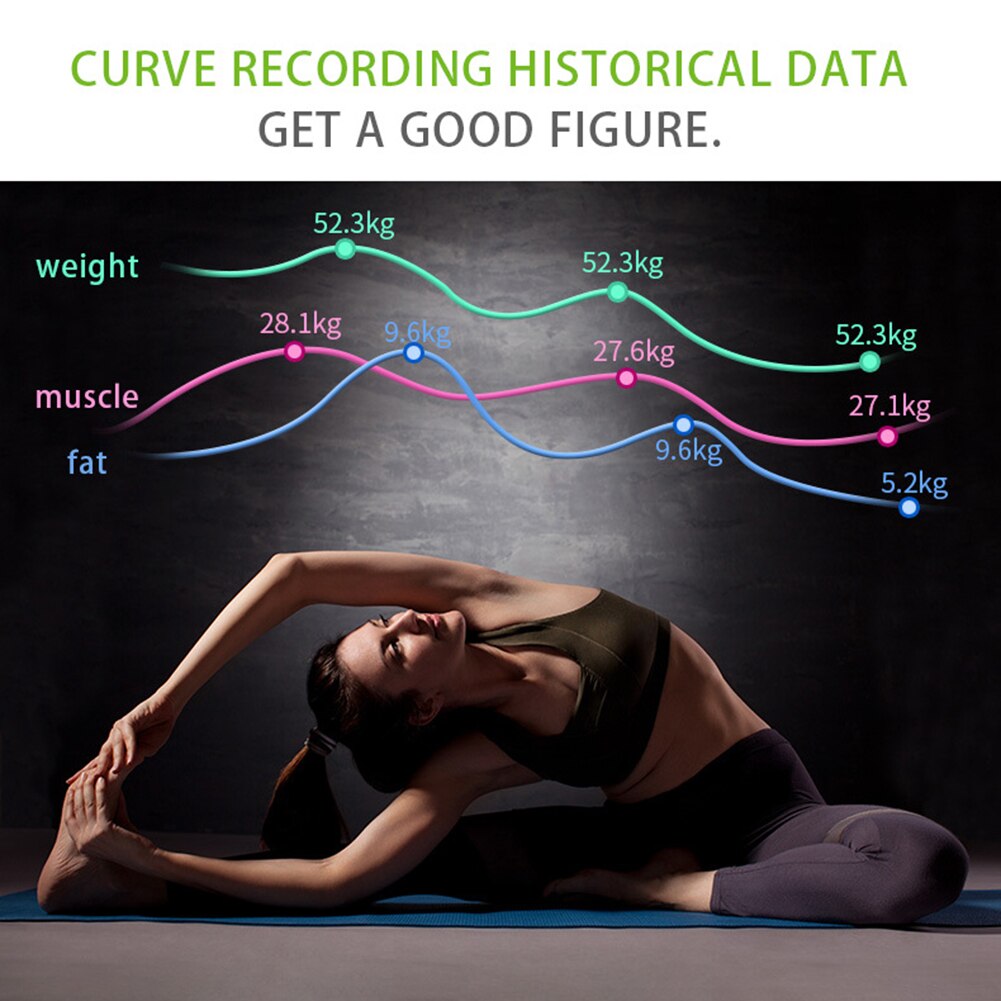 USB Smart Bluetooth APP Digital Weight Health Monitor Bathroom Body Fat Scale Portable Battery Powered Bluetooth APP Monitor