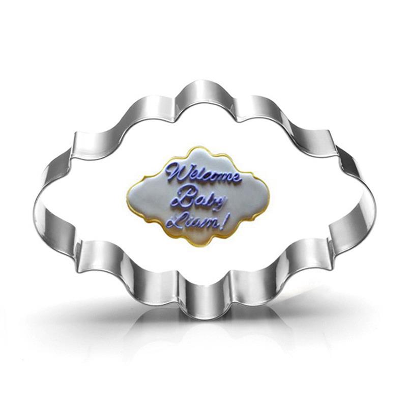 Sukkerkakeform 3 stk plakkekutterkaker ramme diy kake oval firkantet rektangel fancy rustfritt kakeform