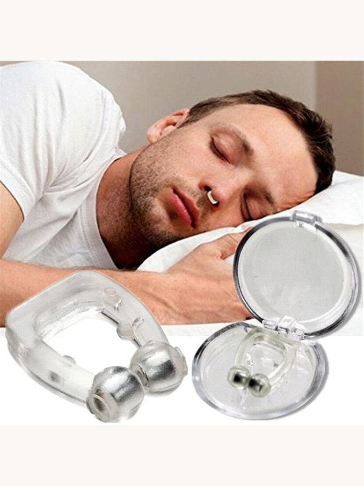 1Pc Magnetische Anti Snurken Apparaat Siliconen Anti Snore Stopper Nose Clip Lade Slapen Aid Apneu Guard Night Apparaat Met case
