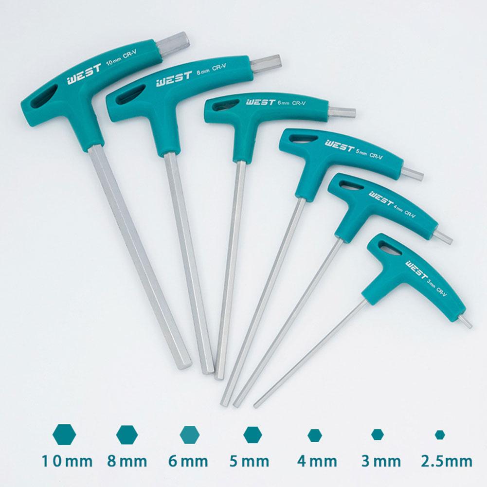 T-handtag insexnyckel skruvar skruvmejsel verktyg 1.5-10mm skiftnyckel handtag insexnyckel skiftnyckel hrc 52-54 handverktyg