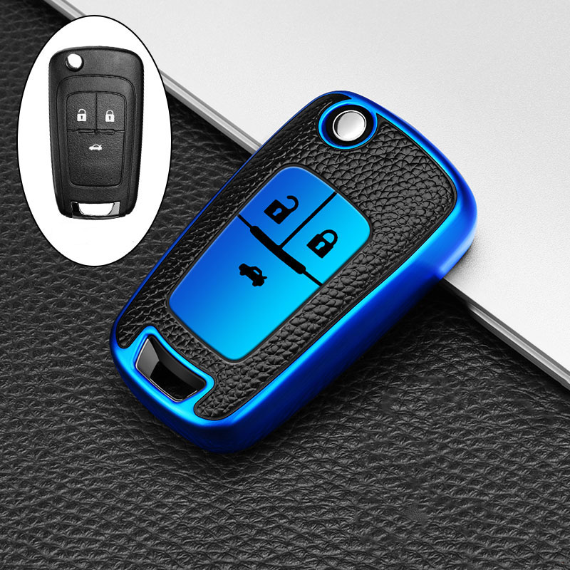Funda de cuero TPU con 3/4 botones para llave de coche, carcasa Fob para Chevrolet Cruze Aveo Camaro Epica Lova Sail Spark Opel Astra Corsa: Blanco