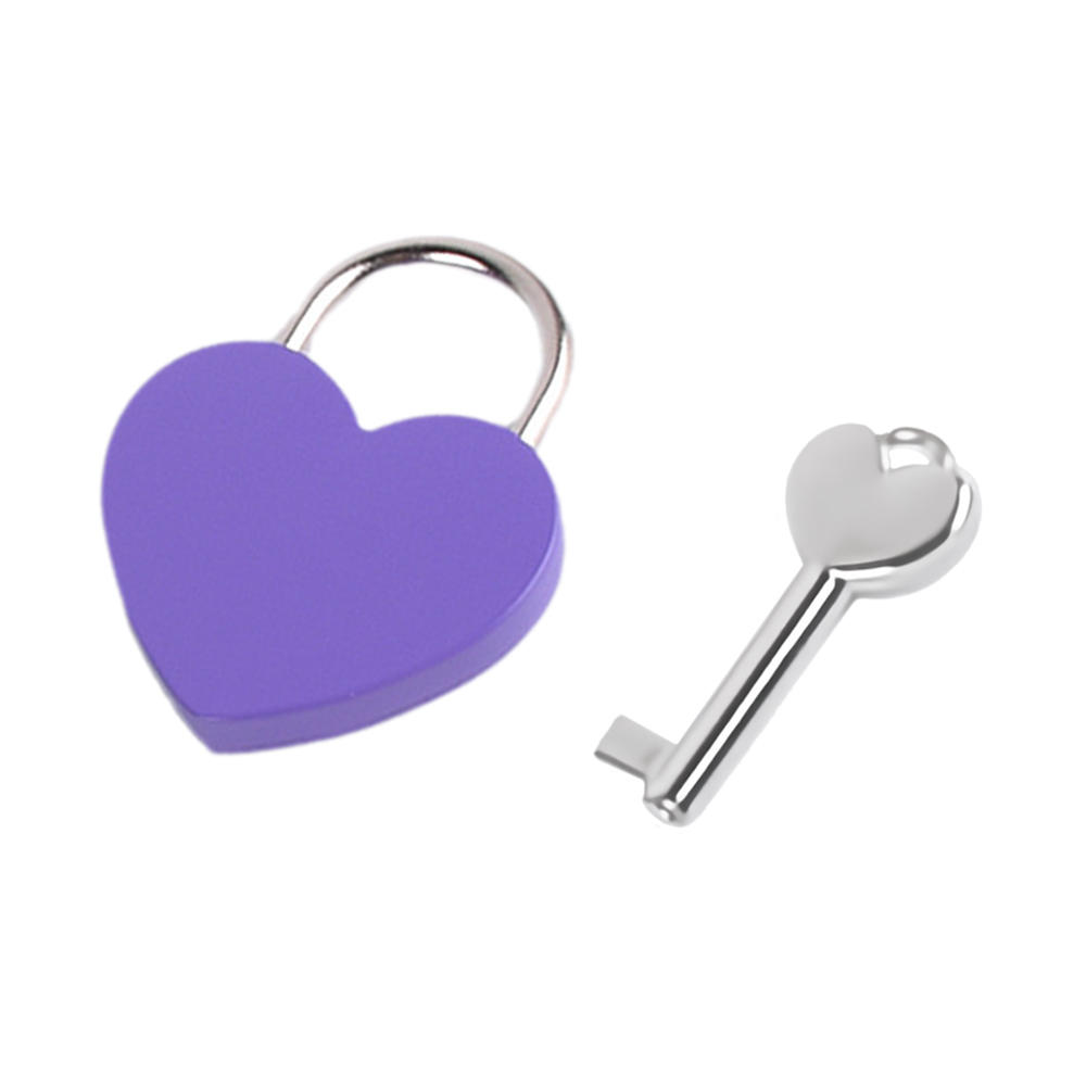 2022 Antique Style Heart Shape Padlock Vintage Lock Pink Romantic Lovely Diary Padlocks Key Lock With Key Cabinet Door Lock: C