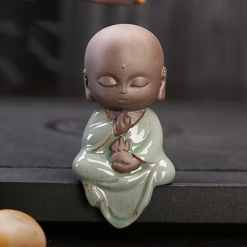 Statues de petit bouddha bouddhiste Tathagata | Mignons sables de bouddha, accessoires pour thé en argile violette, accessoires pour animaux de compagnie ornements de bouddha Boutique