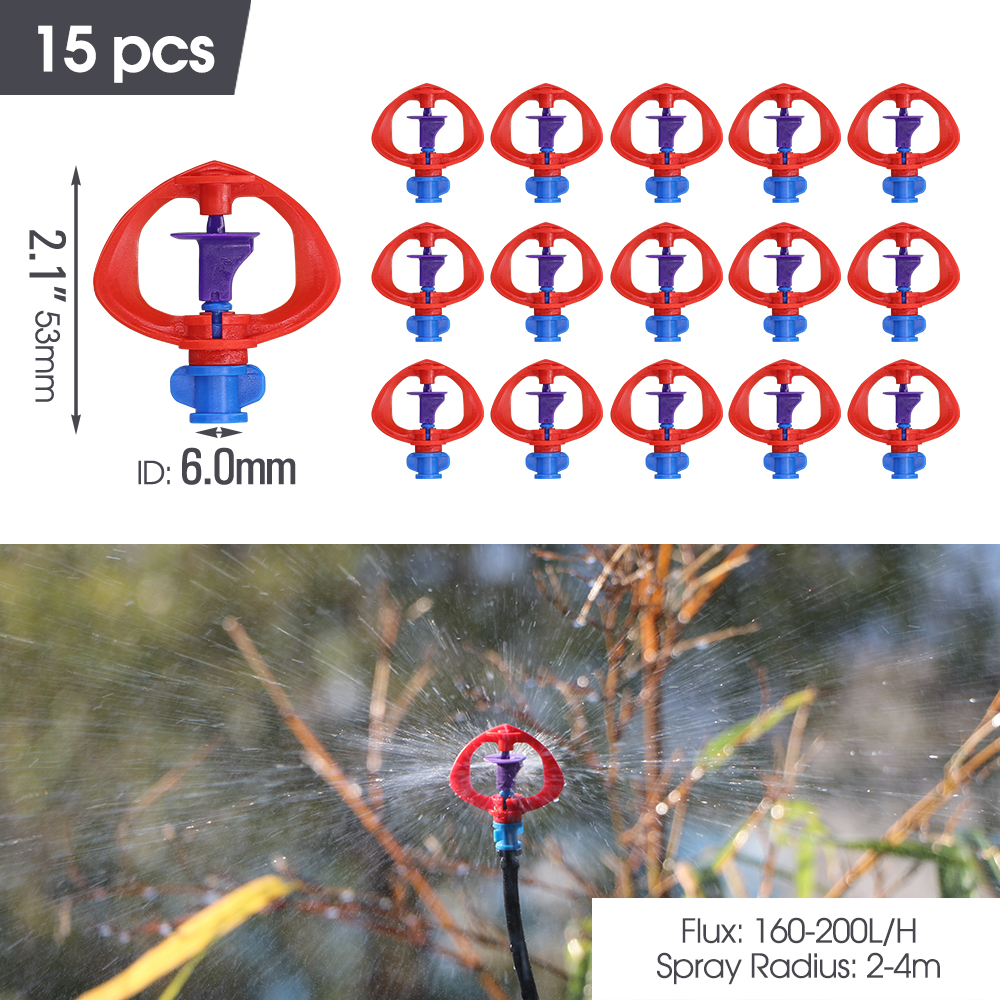 Tuin Micro Irrigatie Sprinklers Voor Gazon Boerderij Kas Water Systeem Mini Sproeiers Jet Automatische Roterende Breking Mondstuk: WHITE