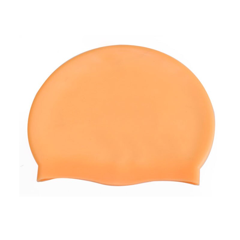 Adult Silicone Swimming Cap Men Women Rubber Waterproof petal Swim Pool Caps Diving Hat protect Teens: Orange