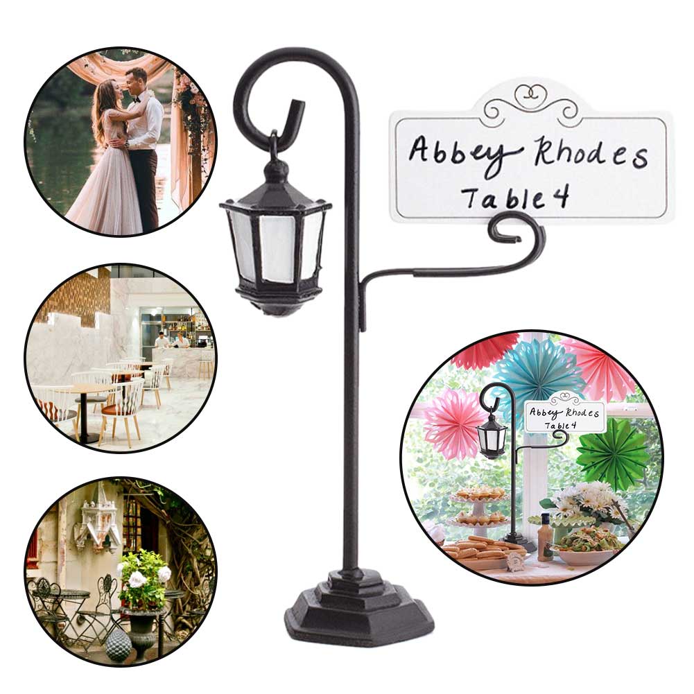 Restaurant Table Photo Wedding Decor Streetlight Shape Display Stand Menu Resin Place Card Holder Hotel Birthday Reception Clip