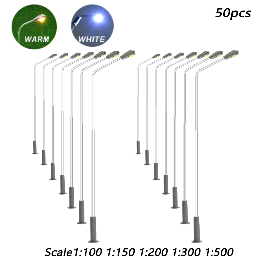 Skala 1:100-500 mini lampa uliczna Model 3V doprowadziło Iillumination światło robić budowy piaskownica stołowa scena materiały zestawy Diorama 50 sztuk