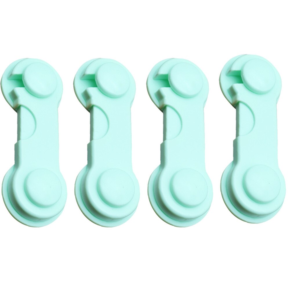 4pcs/lot Multi-function Child Baby Safety Lock Security Drawer Cupboard Cabinet Door Wardrobe Fridge Lock Protector Baby Care: Green 