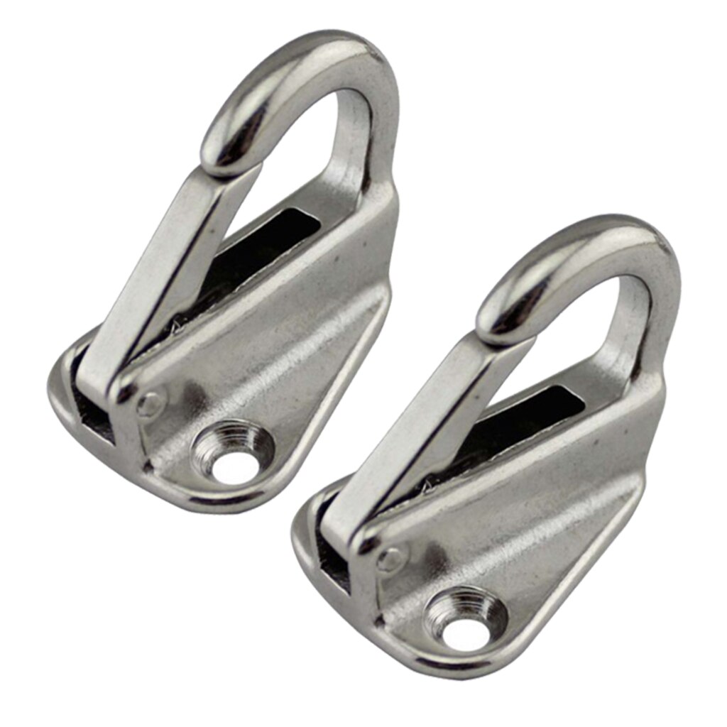 Set of 2 Marine Grade 316 Stainless Steel Sail Tug Spring Snap Fending Hook Eye Hook Boat Hardware Marine Hook
