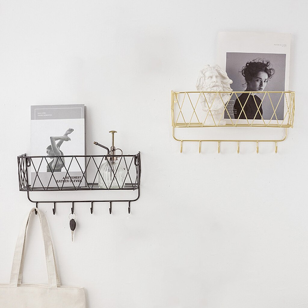 Key Holders Mail Rack Entryway Wall Mounted Hooks Shelve Letter Sorter