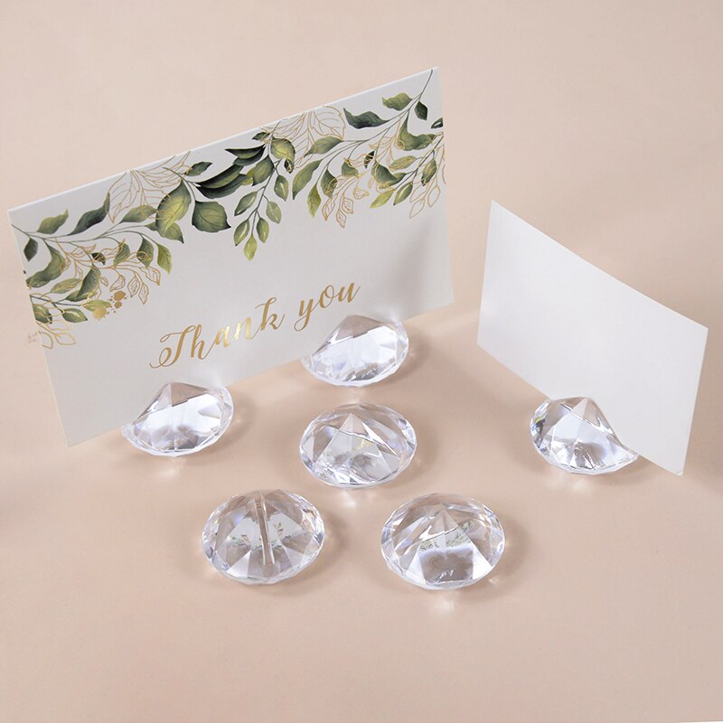 Porte-cartes en cristal diamant, 5 pièces, support de numéro de Table, pince à papier, Clip Photo pour fête de mariage, décorations de Table à domicile