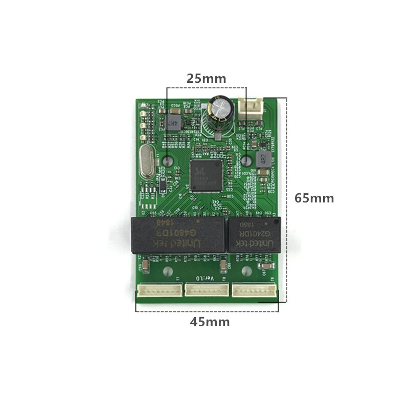 Mini PBCswitch modulo PBC OEM modulo mini size3Ports Switch di Rete Pcb Bordo di mini modulo switch ethernet 10/100/ 1000 Mbps: 3port