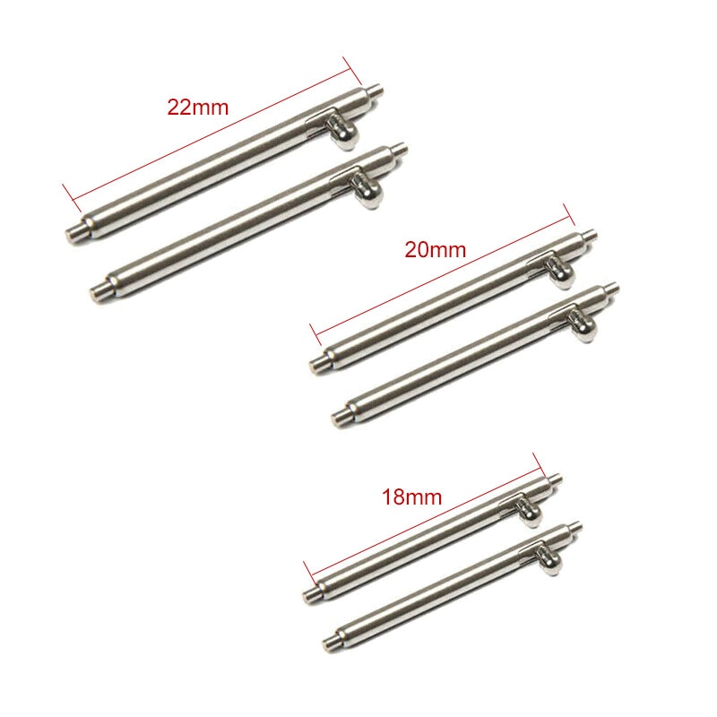 4 st 18mm 20mm 22mm fjäderstänger stift 1.5mm diameter klockstift tillbehör till klockarmband med snabbkoppling