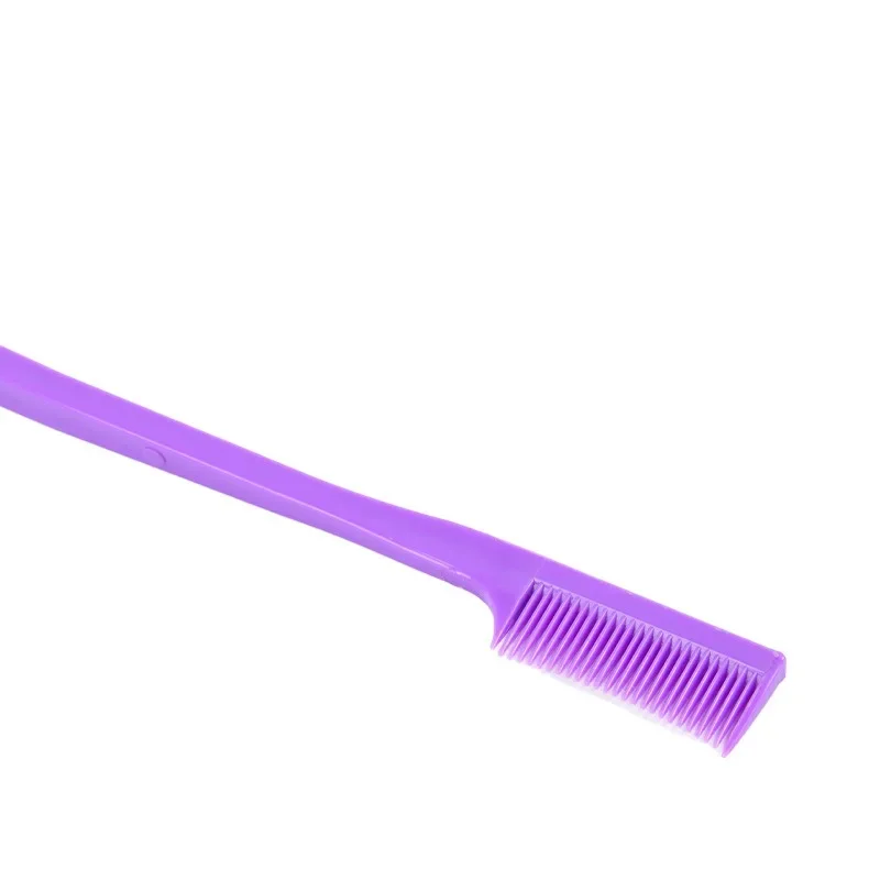 Hairdressing Comb Purple Set Double Headed Eyebrow Brush Dyeing Steel Needle Pointed Tail Comb Styling Tool Set of 3