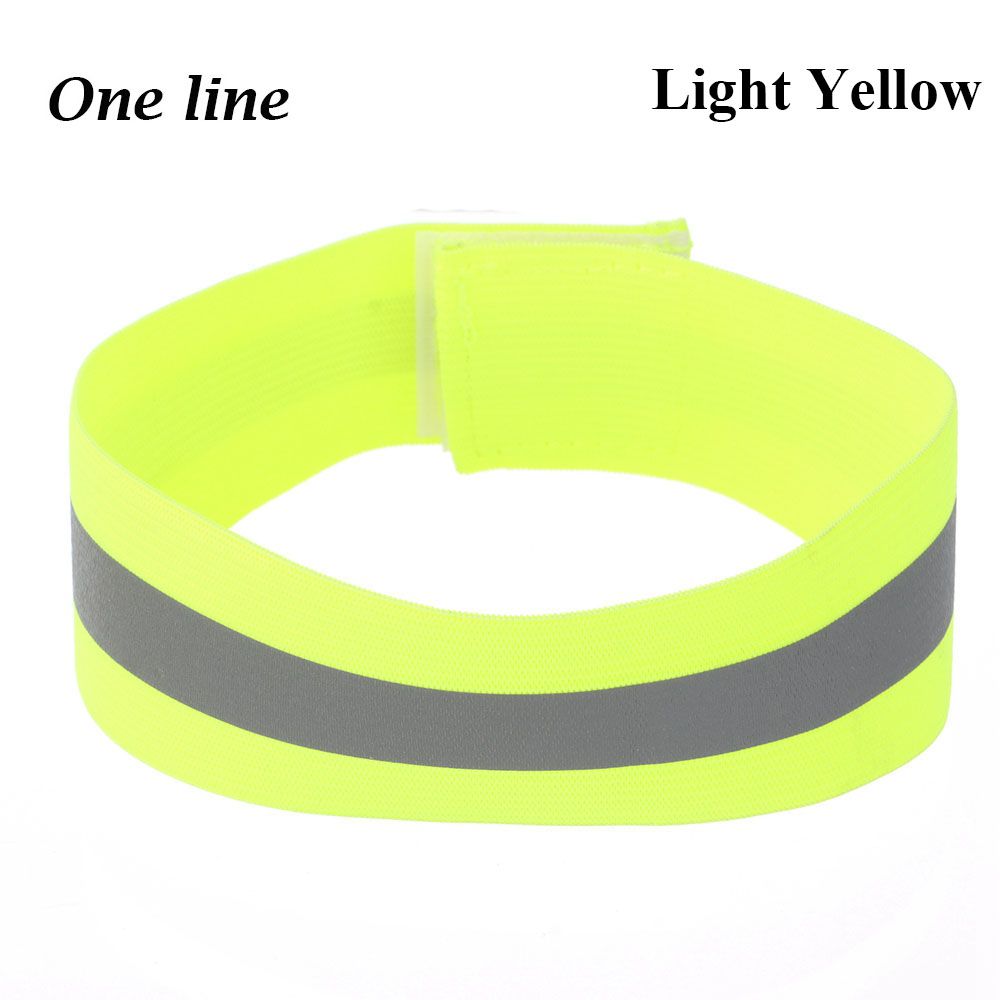 1PC Reflektierende Band Elastische Armbinde Armbinde Hand Knöchel Bein Warnung binden Gurt Nacht Sicherheit Alarm Band für Sport Radfahren: hell Gelb-eins