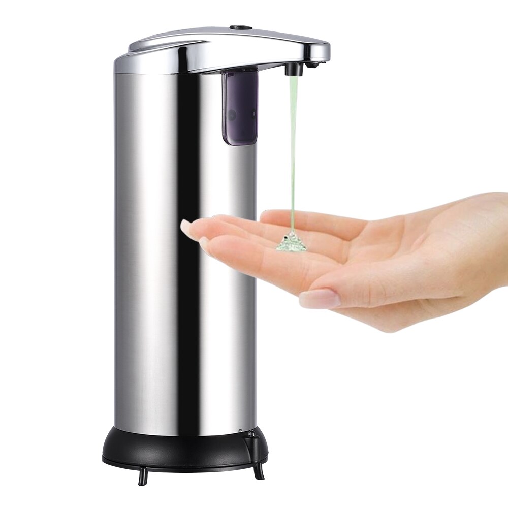 250ml Stainless Steel Automatic Soap Dispenser Handsfree Automatic IR Smart Sensor Kitchen Touchless Soap Liquid Dispenser: Default Title