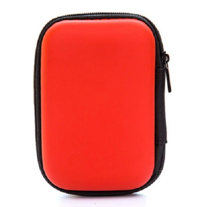 Mobile Phone Accessories Headphone Case Hard Box Bag For Apple Airpods Earpods USB Cable Charger Card Portable Storage Package: large orange red