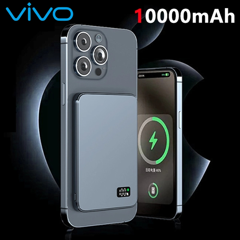 VIVO 50000mAh Ultra Thin Wireless Power Bank For MagSafe Magnetic Fast Charging Portable Battery Display CCC Certification: Silver