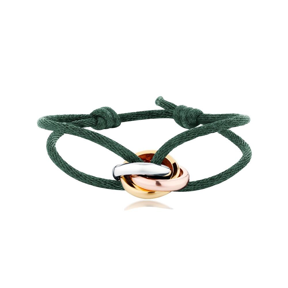 Pulsera popular unisex de 12 estilos, brazalete de acero inoxidable con 3 hebillas de metal, cadena de cordones multicolor, ajustable: TR-25