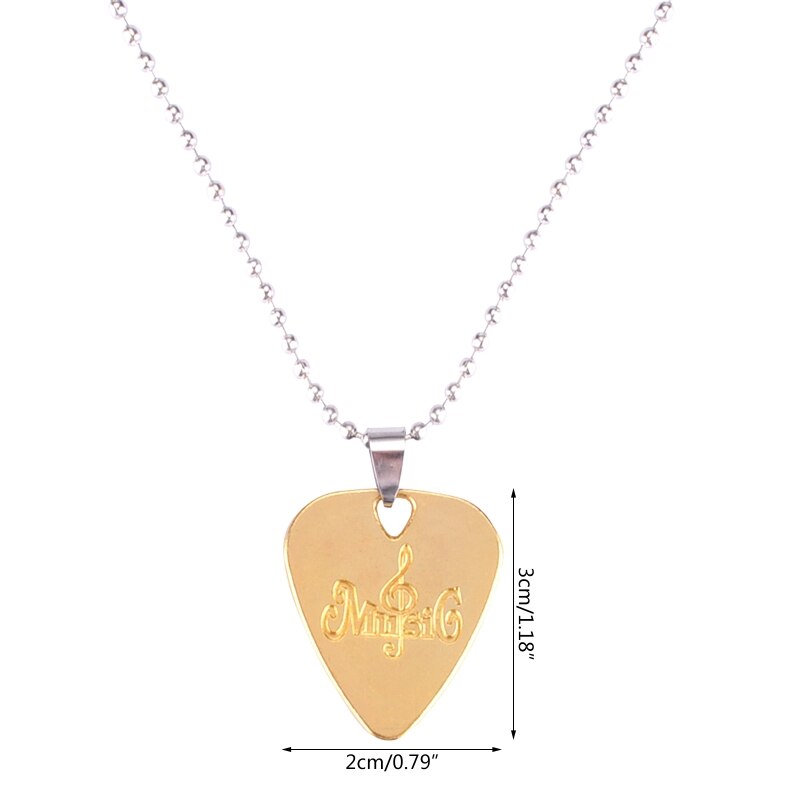 Collier de guitare acoustique basse en métal rétro, médiator en alliage de Zinc avec chaîne
