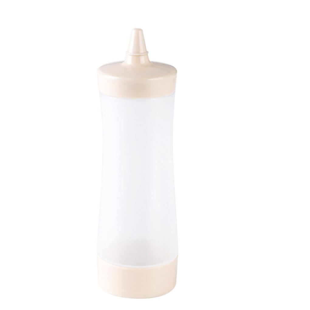 1Pc Saus Fles Mosterd Tomaat Saus Kruiderij Dispenser Container Plastic Knijpfles: Beige