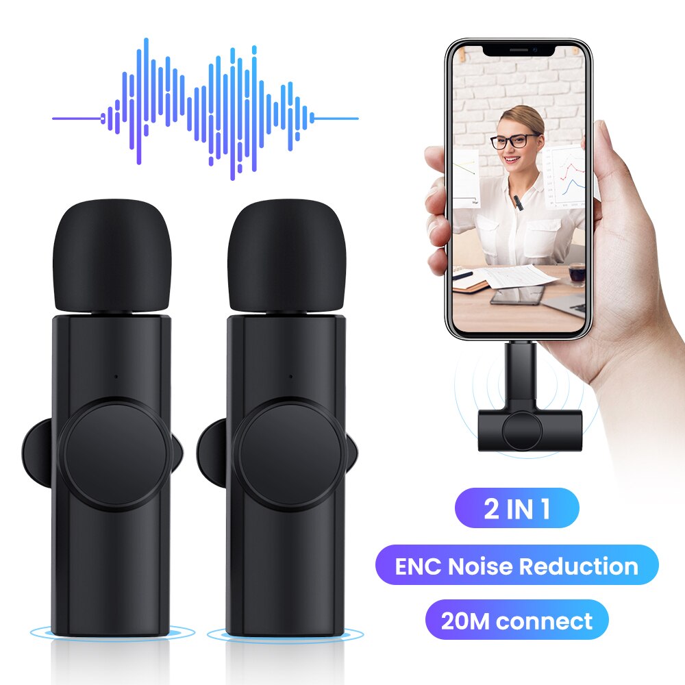 2 in 1 wireless lavalier microphone conference host live bluetooth microphone noise reduction clear pickup