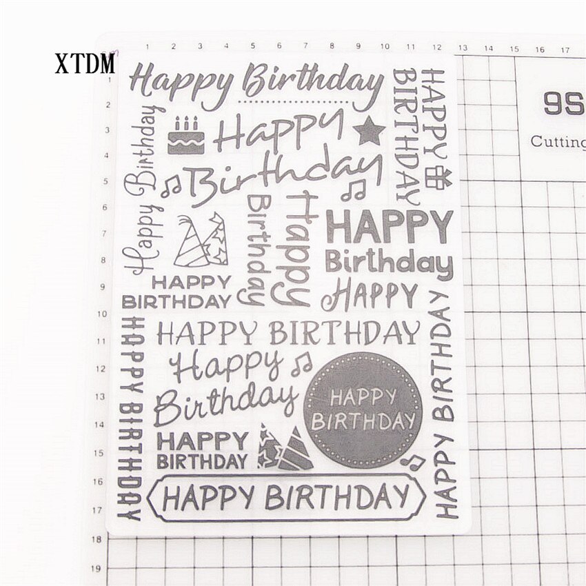 plastic happy birthday template village craft card making paper card album wedding decoration clip Embossing folders